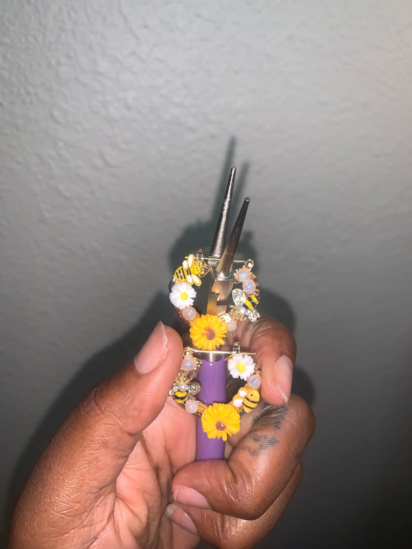 Bee and Flower Themed Earrings